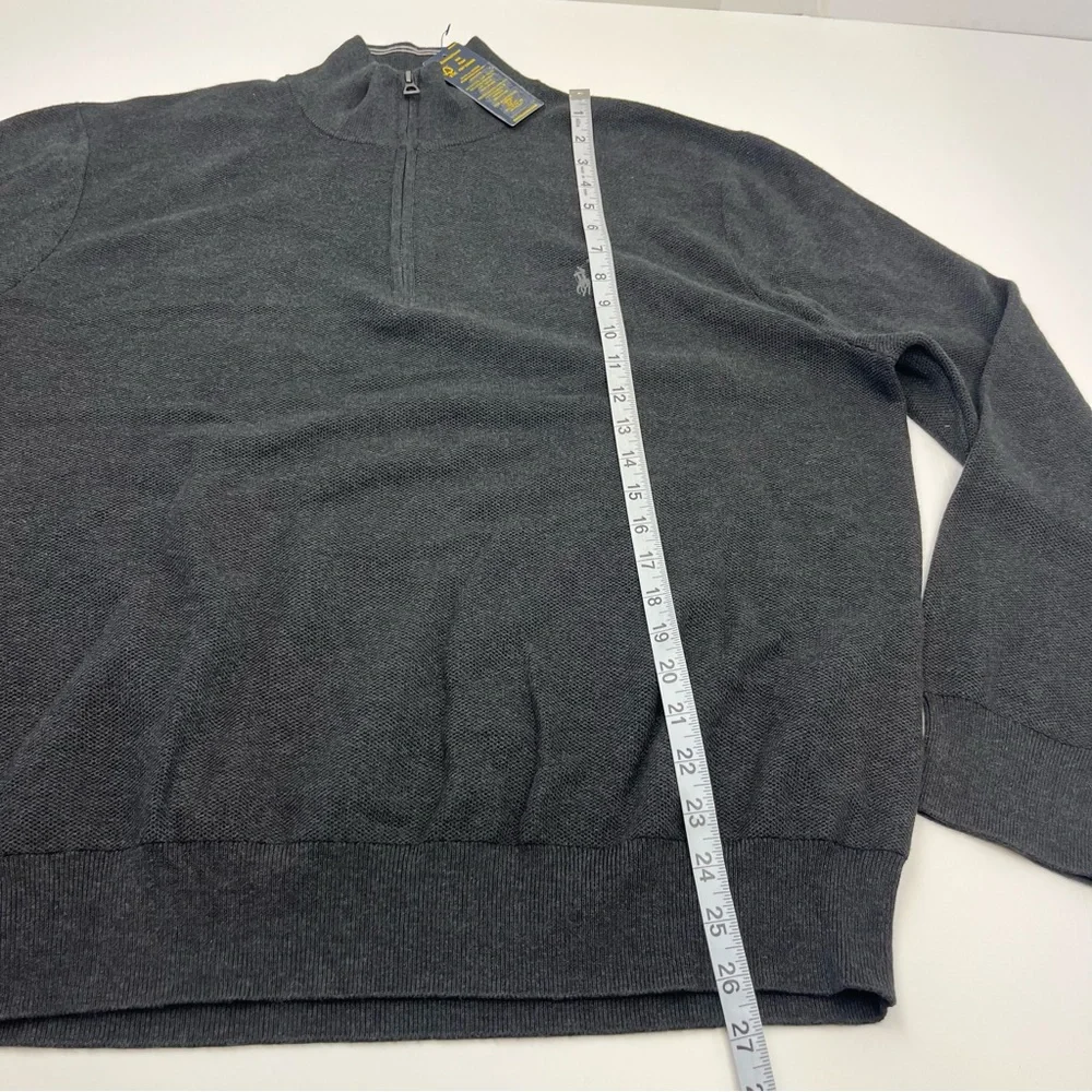 Polo Ralph Lauren Men's Size XXL Grey Quarter Zip Sweater Pony Logo Classics NEW